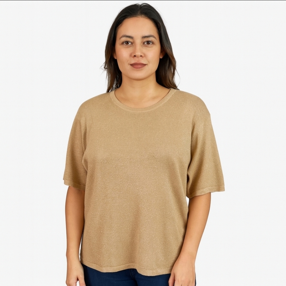 NWT Ralsey Gold Glitter Womens Sweater Sz XL